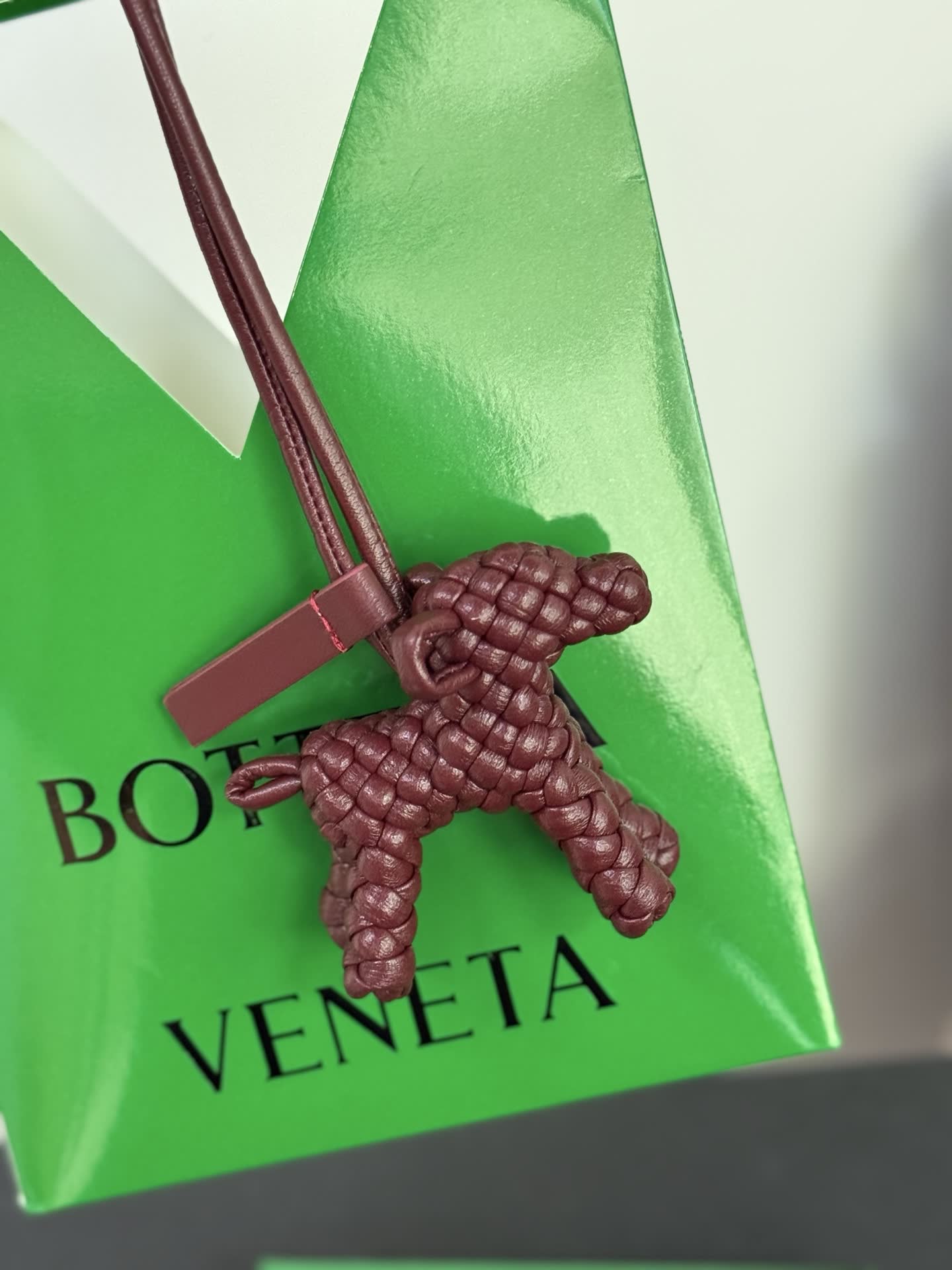 Bottega Veneta Leather Dog Charm